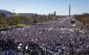 Hundreds of thousands converged in the nation's capital for the "March for Israel" held on the National Mall in Washington, D.C. on November 14, 2023. (Photo by Michael Nigro/Pacific Press/LightRocket via Getty Images)